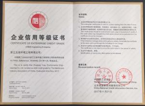 公司被评定为2017年度中国膜工业协会最高信用等级AAA级企业